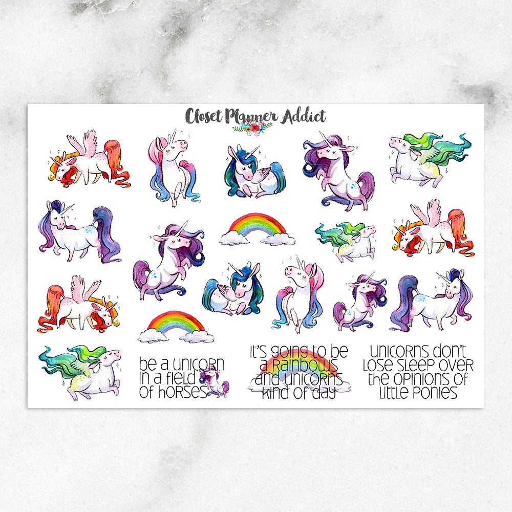 Fabulous Unicorns Planner Stickers (S-180)