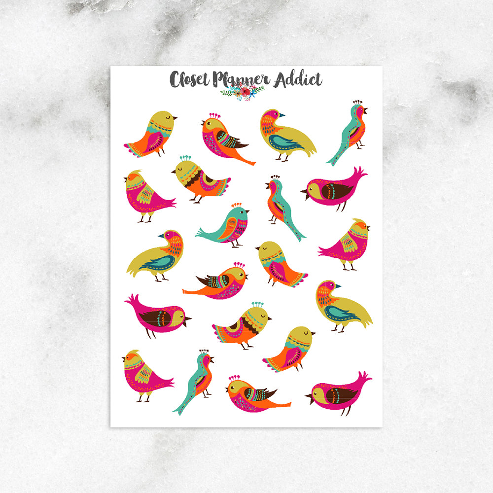 Colourful Birds Planner Stickers (S-185)