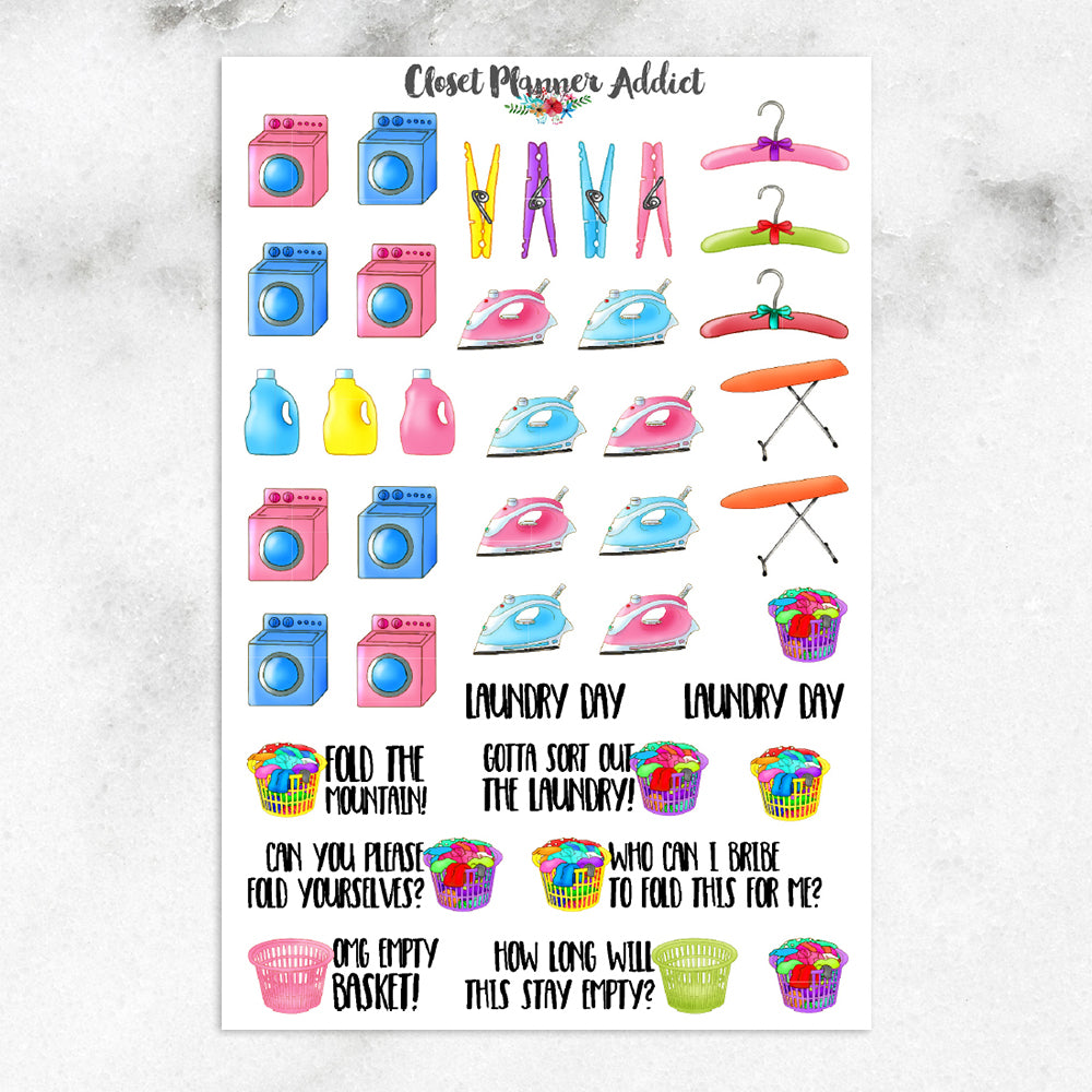 Laundry Day Planner Stickers (S-198)