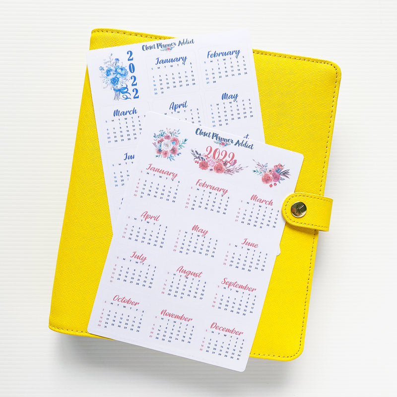 2022 Calendar Planner Stickers by Closet Planner Addict | Freesia (FP-034)