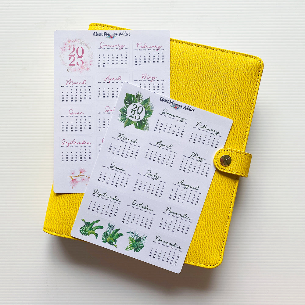 2023 Calendar Planner Stickers by Closet Planner Addict | Cherry Blossoms (FP-037)