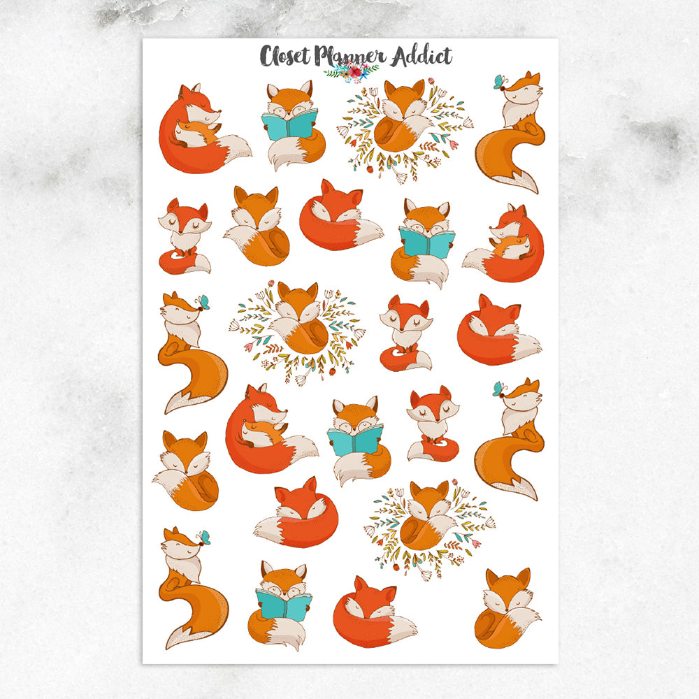 Cute Foxes Planner Stickers (S-206)