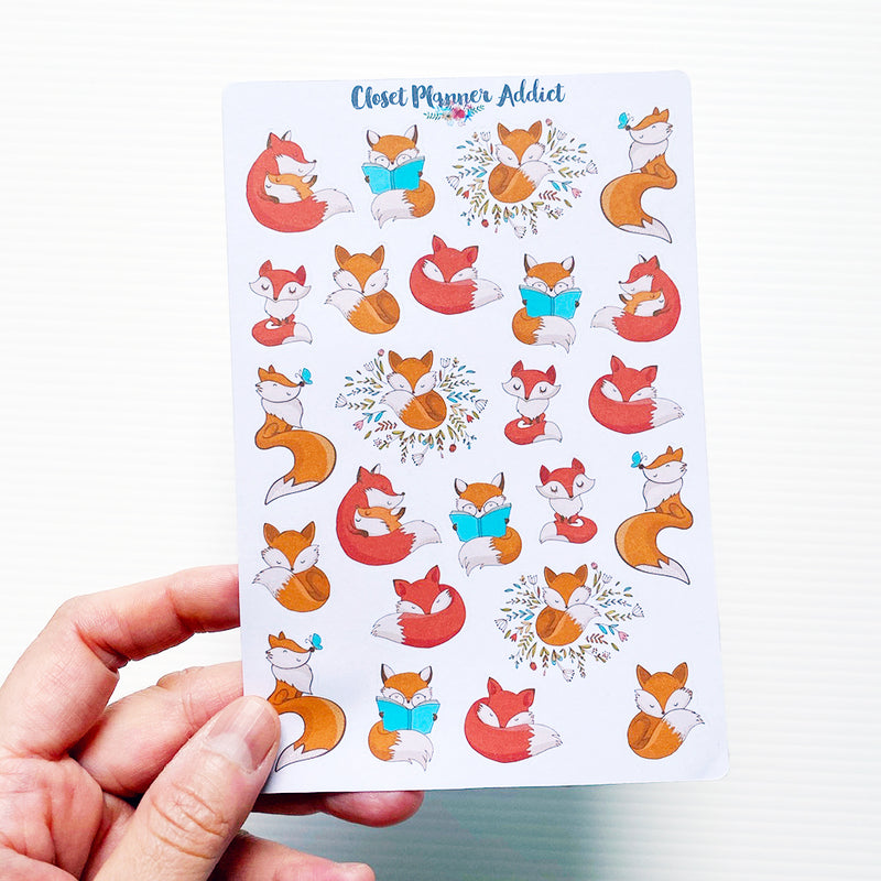 Cute Foxes Planner Stickers (S-206)