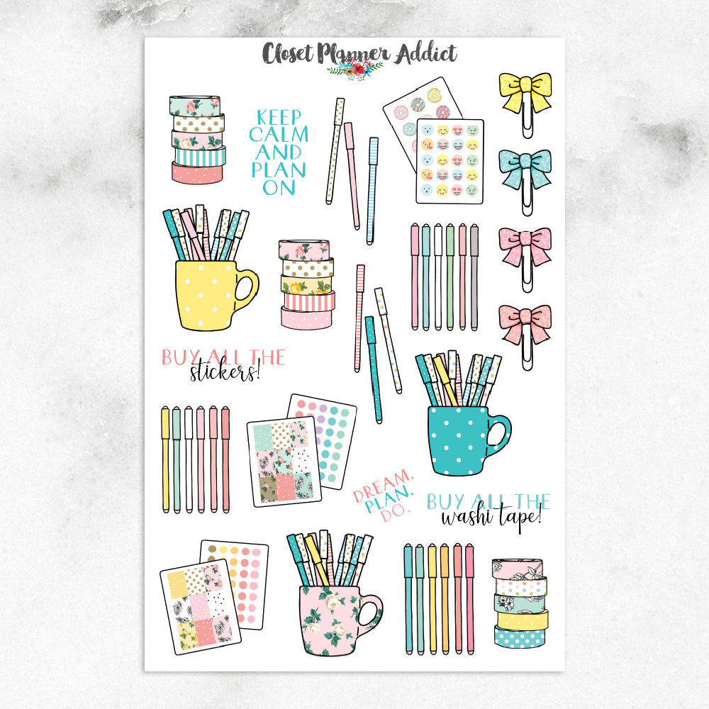 Planner and Stationery Addict Stationery Planner Stickers (S-214)