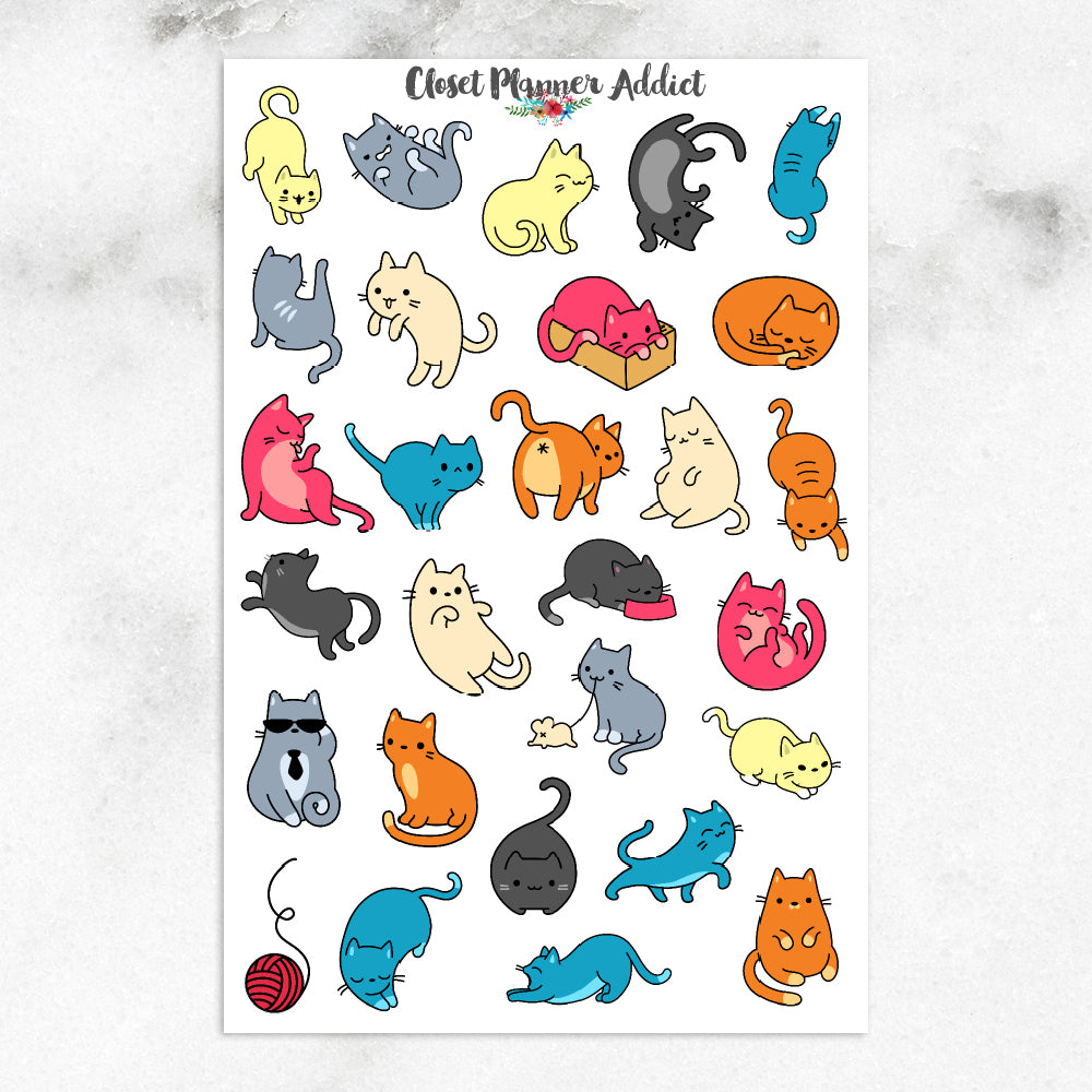 Funny Cats Planner Stickers (S-221) – Closet Planner Addict
