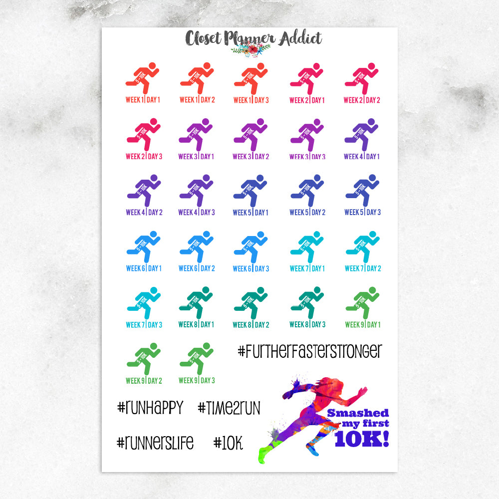 5 to 10K Running Planner Stickers (S-226) – Closet Planner Addict