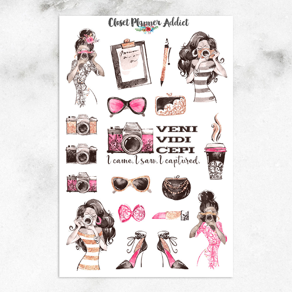 Watercolour Photography Planner Stickers (S-235)