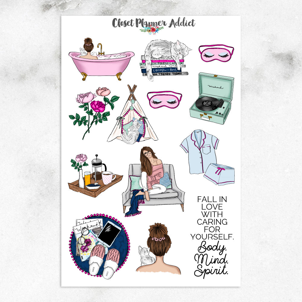 Self Care and Me Time Planner Stickers (S-236)
