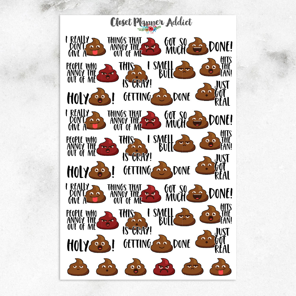 Poo Emoji Planner Stickers (S-243)