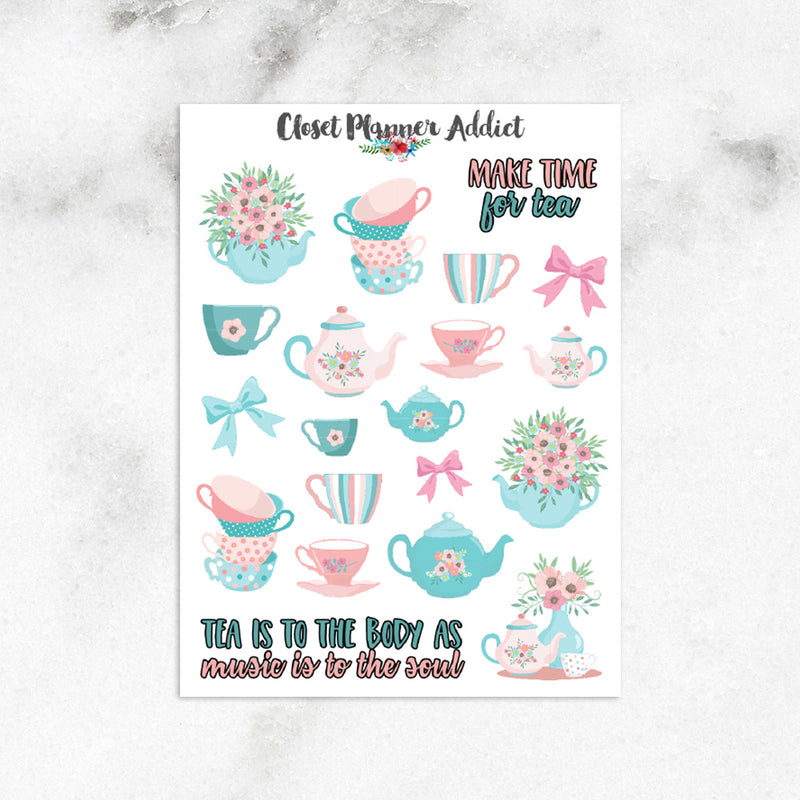 Summer Tea Party Planner Stickers (S-255)