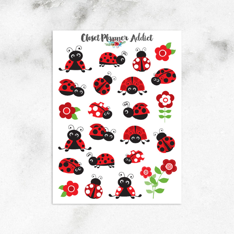 Cute Ladybirds Planner Stickers (S-257)