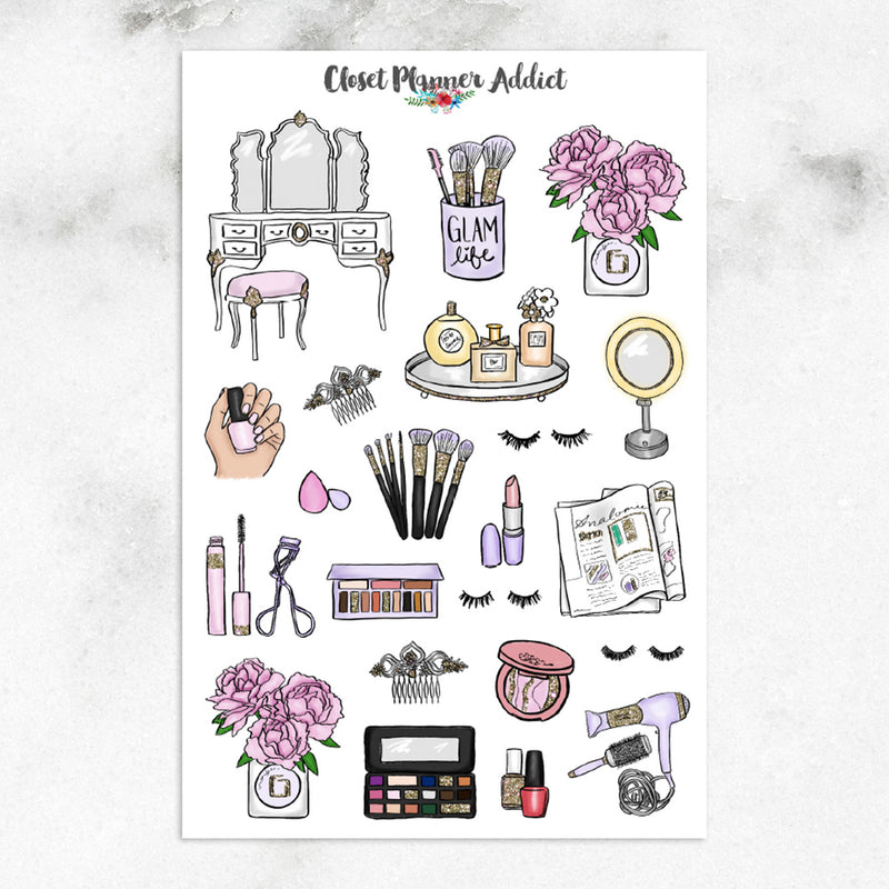 Beauty Babe and Makeup Planner Stickers (S-261)