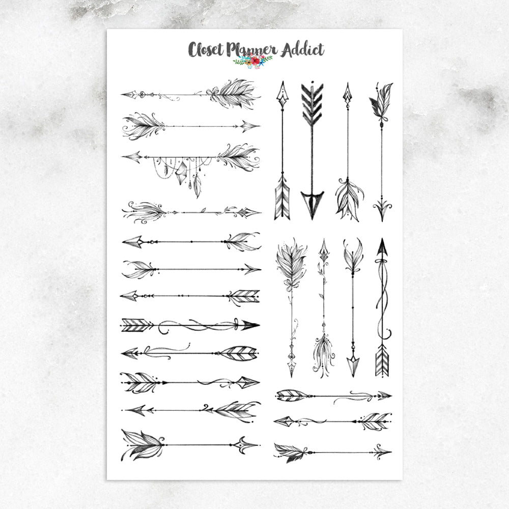 Boho Arrows Planner Stickers (S-263)