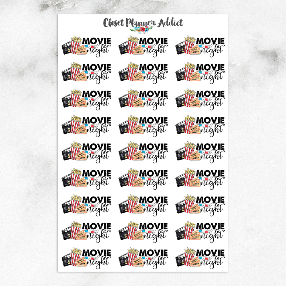 Movie Night Planner Stickers (S-281)