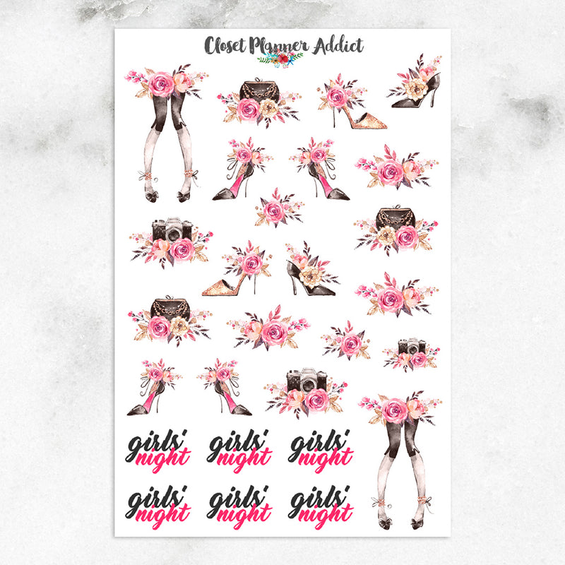 Girls' Night Planner Stickers (S-282)