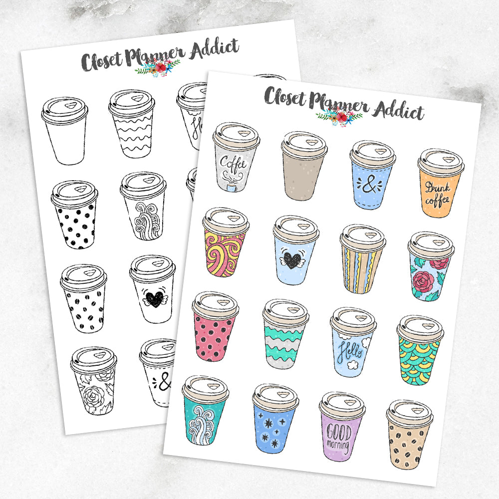 Takeaway Coffee Planner Stickers (S-283)