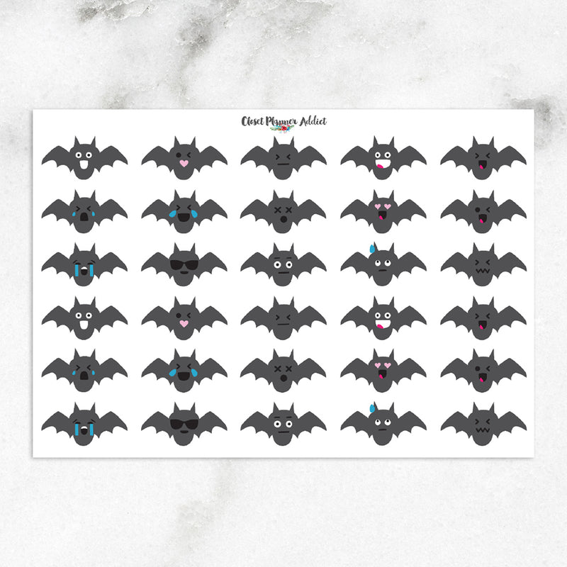 Bat Emoji Planner Stickers (S-285)
