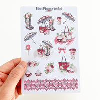 Romance in the Rain Planner Stickers