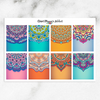 Colourful Mandala Backgrounds Planner Stickers (S-299)