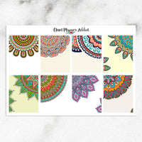 Colourful Mandala Backgrounds Planner Stickers (S-299)