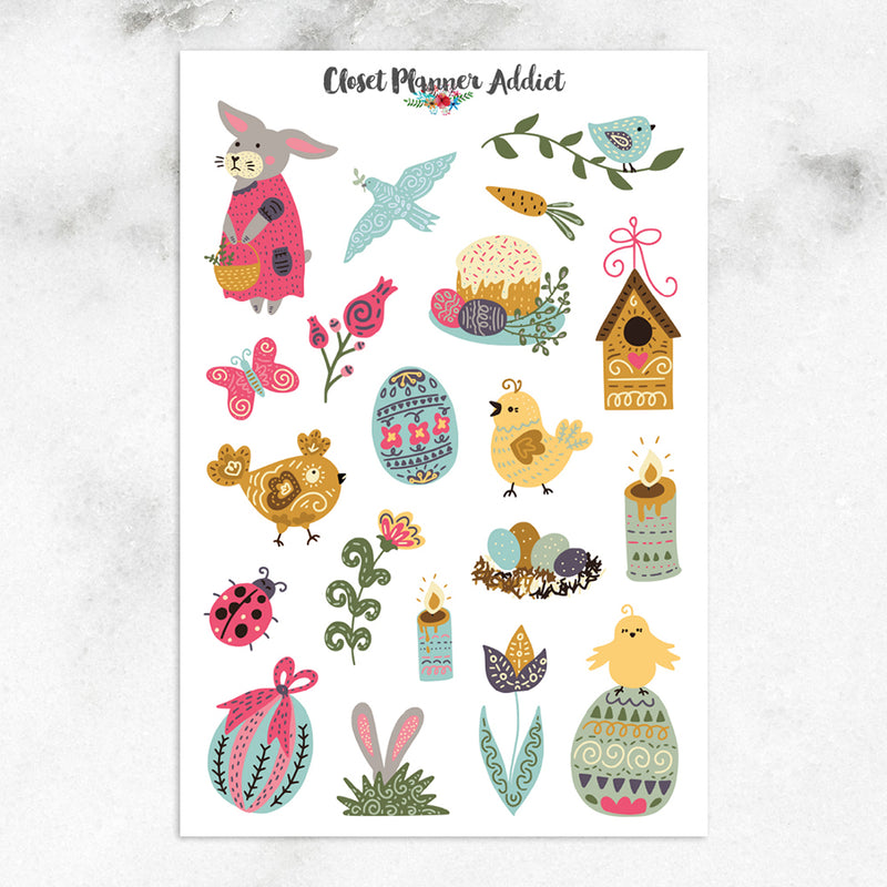 Scandinavian Easter Planner Stickers (S-308)