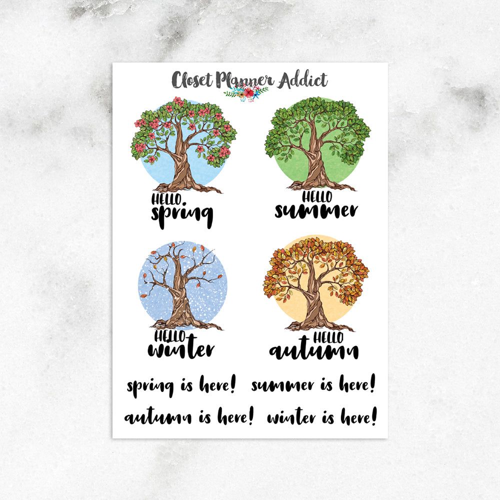 Hello Spring Summer Autumn Winter Planner Stickers (S-313)