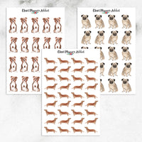 Watercolour Dogs Planner Stickers (S-324)