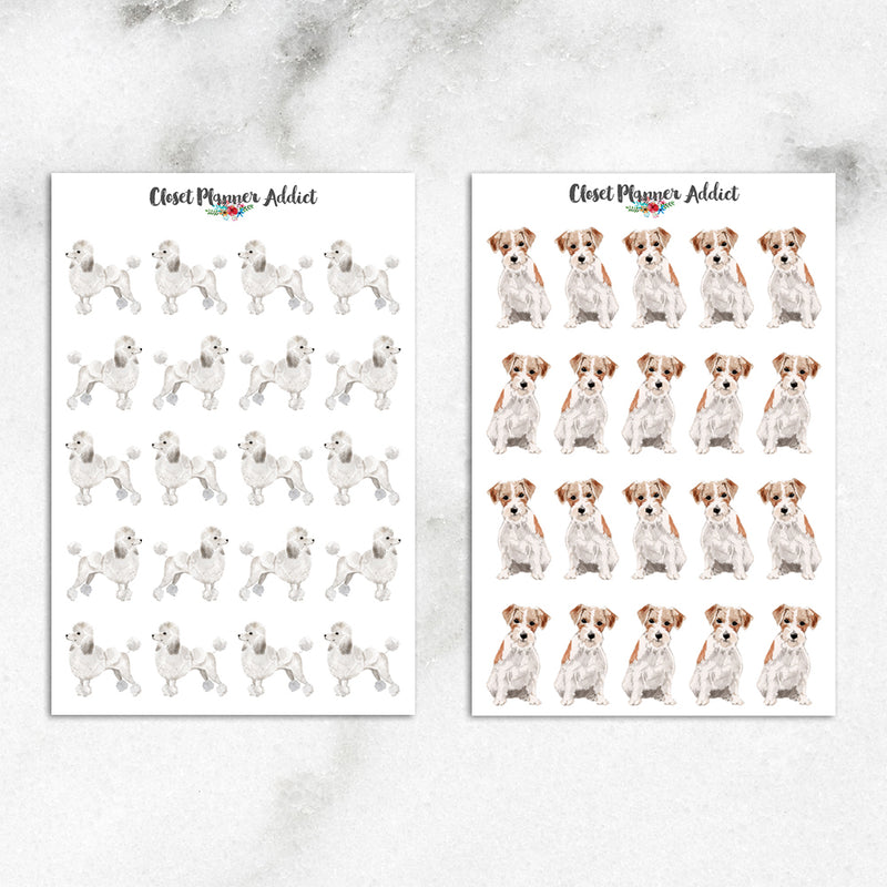 Watercolour Dogs Planner Stickers (S-324)