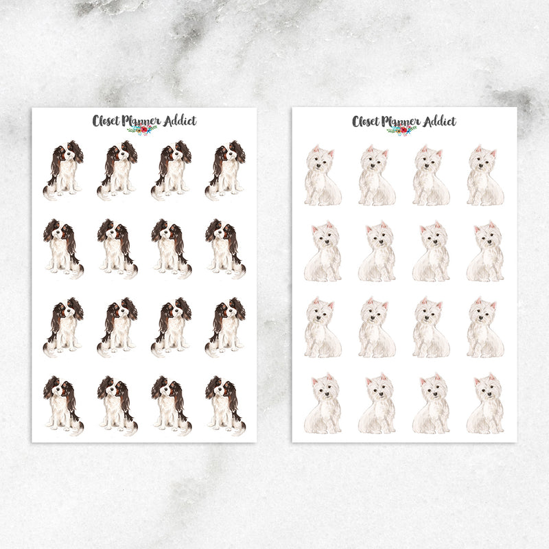Watercolour Dogs Planner Stickers (S-325)