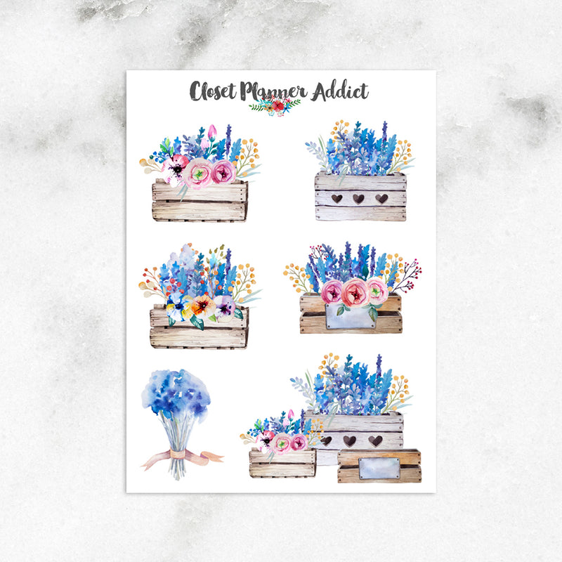 Watercolour Lavender Planner Stickers (S-331)