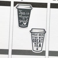 Tea Quotes Planner Stickers (S-341)