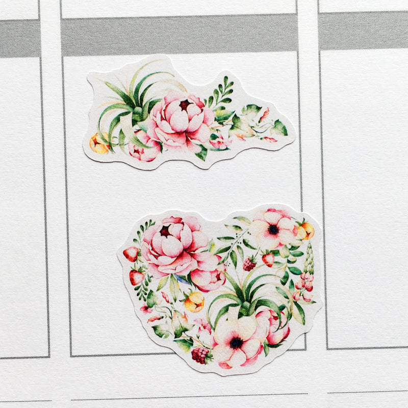 Watercolour Floral Planner Stickers (S-343)