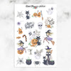 Watercolour Halloween Planner Stickers (S-348)