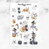 Watercolour Halloween Planner Stickers (S-348)