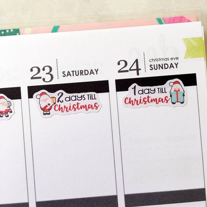 Cute Christmas Countdown Planner Stickers (S-350)