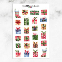 Watercolour Christmas Gifts Planner Stickers (S-357)
