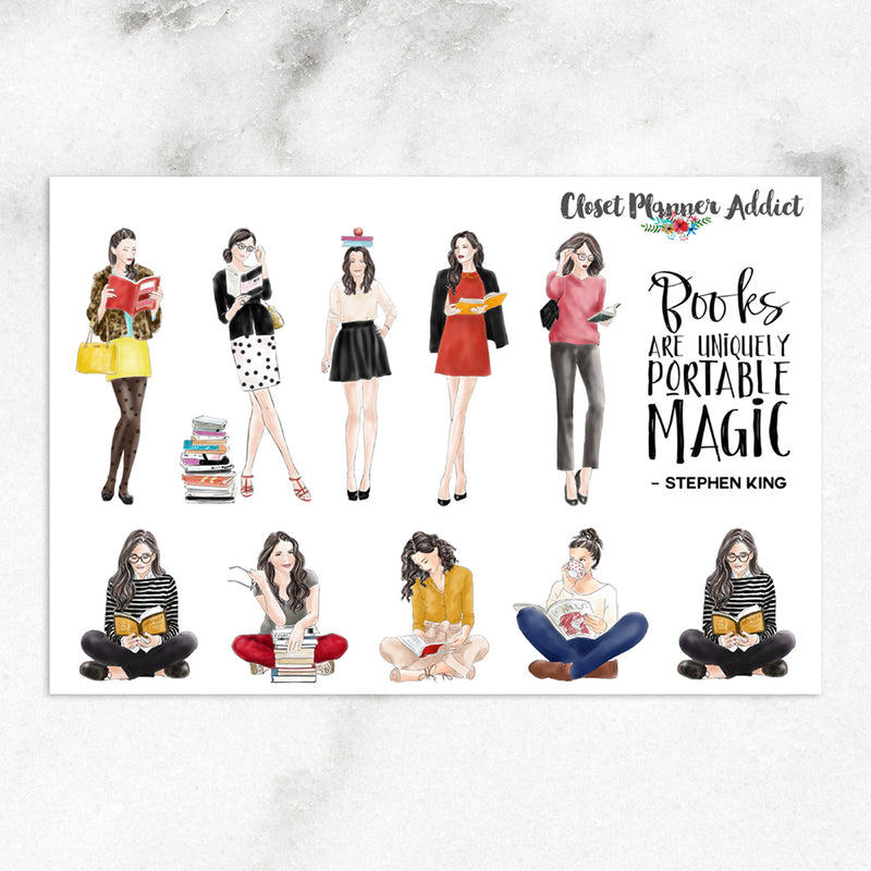 Ladies Reading Planner Stickers (S-364)