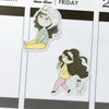 Girl With Cat Sampler 2 Planner Stickers (S-376)
