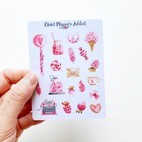 Pink Valentine's Day Planner Stickers (S-378)