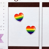 Love is Love Rainbow Hearts Planner Stickers (S-382)