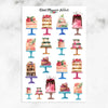 Watercolour Cakes Planner Stickers (S-383)