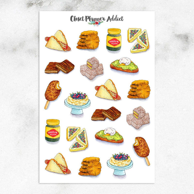 Australian Food Icons Planner Stickers (S-384)