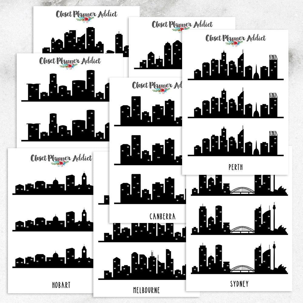 Australian City Skyline Planner Stickers (S-385)