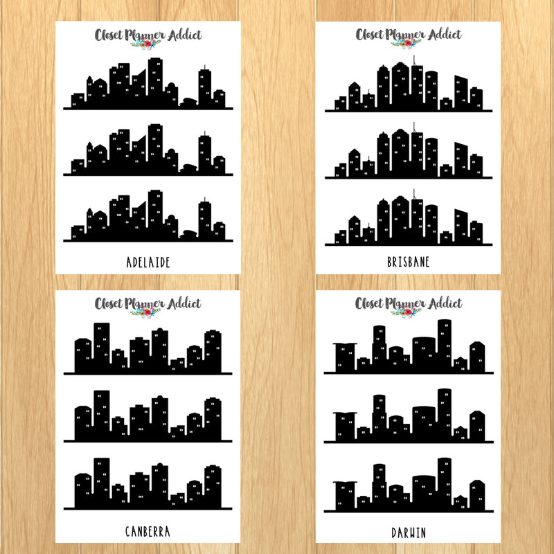 Australian City Skyline Planner Stickers (S-385)