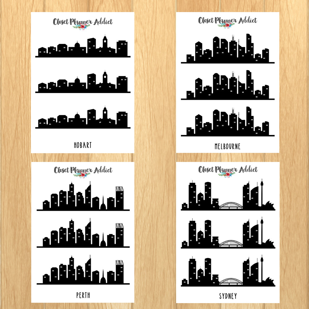 Australian City Skyline Planner Stickers (S-385)