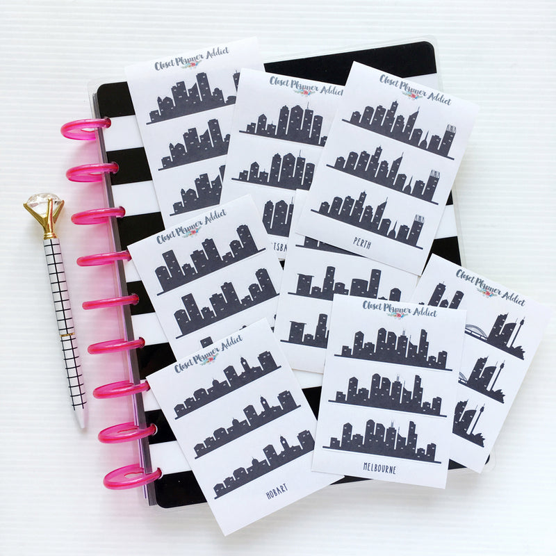 Australian City Skyline Planner Stickers (S-385)