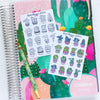 Cute Cactus Planner Stickers (S-389)