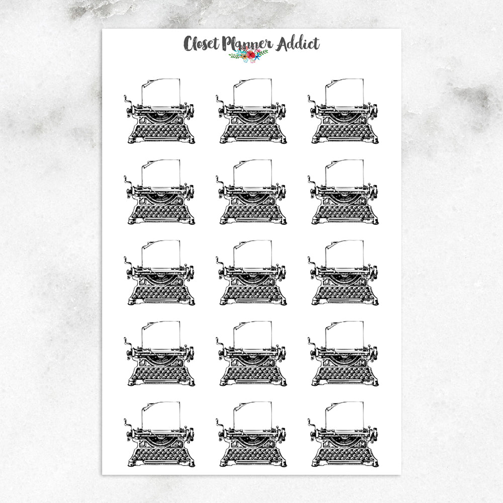 Vintage Typewriter Planner Stickers (S-390)
