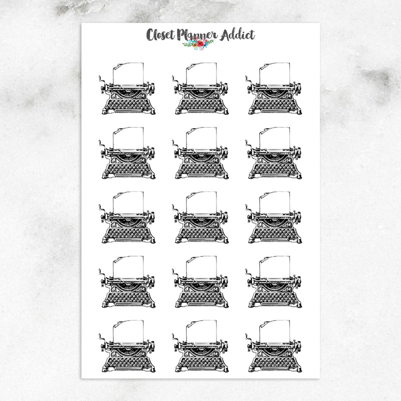 Vintage Typewriter Planner Stickers (S-390)