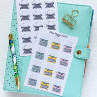 Vintage Typewriter Planner Stickers (S-390)